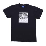 Usual Svart T-shirt med kranier Black, Herr