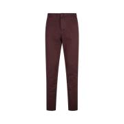 Kiton Burgundy Straight-Leg Elastisk Midja Byxor Red, Herr