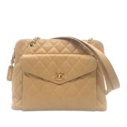 Chanel Vintage Pre-owned Laeder chanel-vskor Beige, Dam