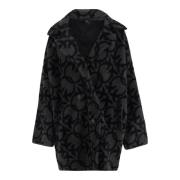 Pinko Love Birds Double-Breasted Coat Black, Dam