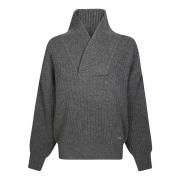 Victoria Beckham Stilren Shawl Neck Jumper Gray, Dam