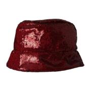 Dolce & Gabbana Röd Paljett Bucket Hat Red, Herr