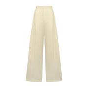 Sportmax Oversized Bomull Byxor Beige, Dam