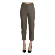 Bencivenga Elegant High Waist Cropped Pants in Gray Gray, Dam