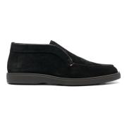 Santoni Suede Desert Boots Black, Herr