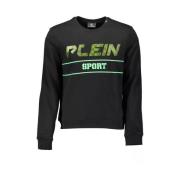 Plein Sport Svart bomulls sweatshirt med djärva accenter Black, Herr