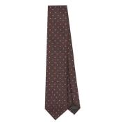 Brioni Lyxig Sidenslips, Italiensk Designkod Brown, Herr