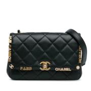 Chanel Vintage Pre-owned Laeder crossbodyvskor Black, Dam