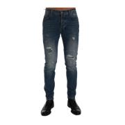 Frankie Morello Italiensk Denim Slim Fit Bl Jeans Blue, Herr