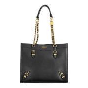 Guess Black Polyurethane Handbag Black, Dam