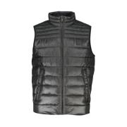 Hugo Boss Ärmfri zip-vest med logodetalj Black, Herr