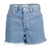 Levi's Chic Denim-Shorts med Fransad Kant Blue, Dam