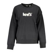 Levi's Svart Logga Bomullssweatshirt Black, Dam