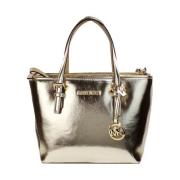 Michael Kors Metallic XS Carryall Top Zip Tote Yellow, Dam