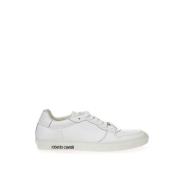 Roberto Cavalli Vita Läder Sneakers Lyxigt Skodon White, Dam