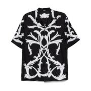 Versace Barocco Print Sidenskjorta Black, Herr