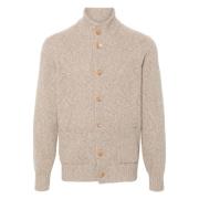 Brunello Cucinelli Lyxig Ull Cashmere Kofta Beige, Herr