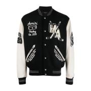 Amiri Svart Logo-Appliqué Varsity Jacka Black, Herr