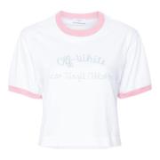 Off White Vit Crop Tee White, Dam