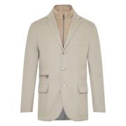 Corneliani Stretch Bomull Cashmere Jacka Beige, Herr