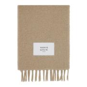 Maison Kitsuné Beige Alpacka Stickad Halsduk med Fransar Beige, Herr