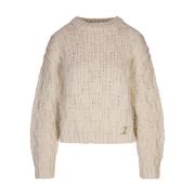 Chloé Mjölkfärgad Crew-Neck Sweater White, Dam