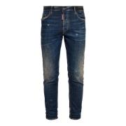 Dsquared2 Skater Distressed Skinny Jeans Blue, Herr