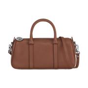 Longchamp Brandy Kalvskinn Väskor med Silverfärgad Maskinvara Brown, D...