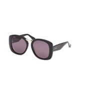 Max Mara Shiny Black Smoke Solglasögon Bridge Black, Unisex