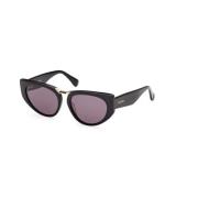 Max Mara Shiny Black Smoke Solglasögon Black, Unisex