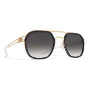 Mykita Leeland Solglasögon Glossy Gold Indigo/Svart Black, Unisex