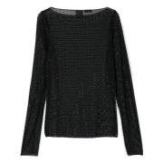 Pinko Limousine Rouen Indemagliato Sweater Black, Dam