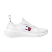 Tommy Jeans Beige Stickade Sneakers för Kvinnor White, Dam