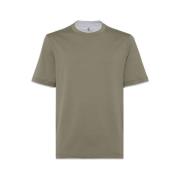 Brunello Cucinelli Sage Green Crew-Neck T-Shirt Green, Herr