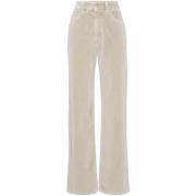 Brunello Cucinelli Vit Velvet Loose-Fit Jeans White, Dam