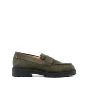 Bally Gröna Mocka Penny Loafer Skor Green, Herr