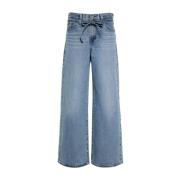 Levi's Blå Denim Wide Leg Jeans Blue, Dam