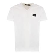 Dolce & Gabbana Ribbad bomull T-shirt White, Herr