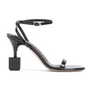 Jacquemus Svarta Sandaler med 9cm Klack Black, Dam