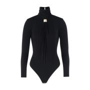 Elisabetta Franchi Svart Body EF Nero Black, Dam