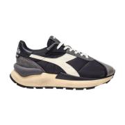 Diadora Låg Topp Syntetiska Lädersneakers Black, Herr