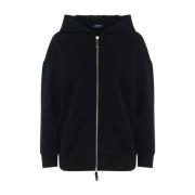 Max Mara Svart Bomull Dubbel Sweatshirt Black, Dam