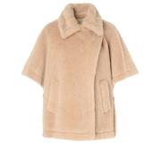 Max Mara Alpaca Teddy Camel Coat Oversize Beige, Dam