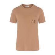 Max Mara Kamel Bomull T-shirt Brown, Dam