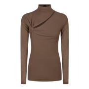 Pinko Brun Turtleneck Tröja Mononoke Brown, Dam