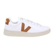 Veja Vit/Kamel Läder Sneakers Rund Tå White, Herr