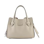 Pourchet Paris Beige Crossbody Väska med Tre Fack Beige, Dam