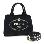 Prada Vintage Pre-owned Canvas handvskor Black, Dam