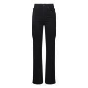 Dondup Svarta Denim Jeans Dragkedja Knappstängning Black, Dam