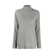 Fabiana Filippi Grå Glittrig Pullover med Turtleneck Gray, Dam